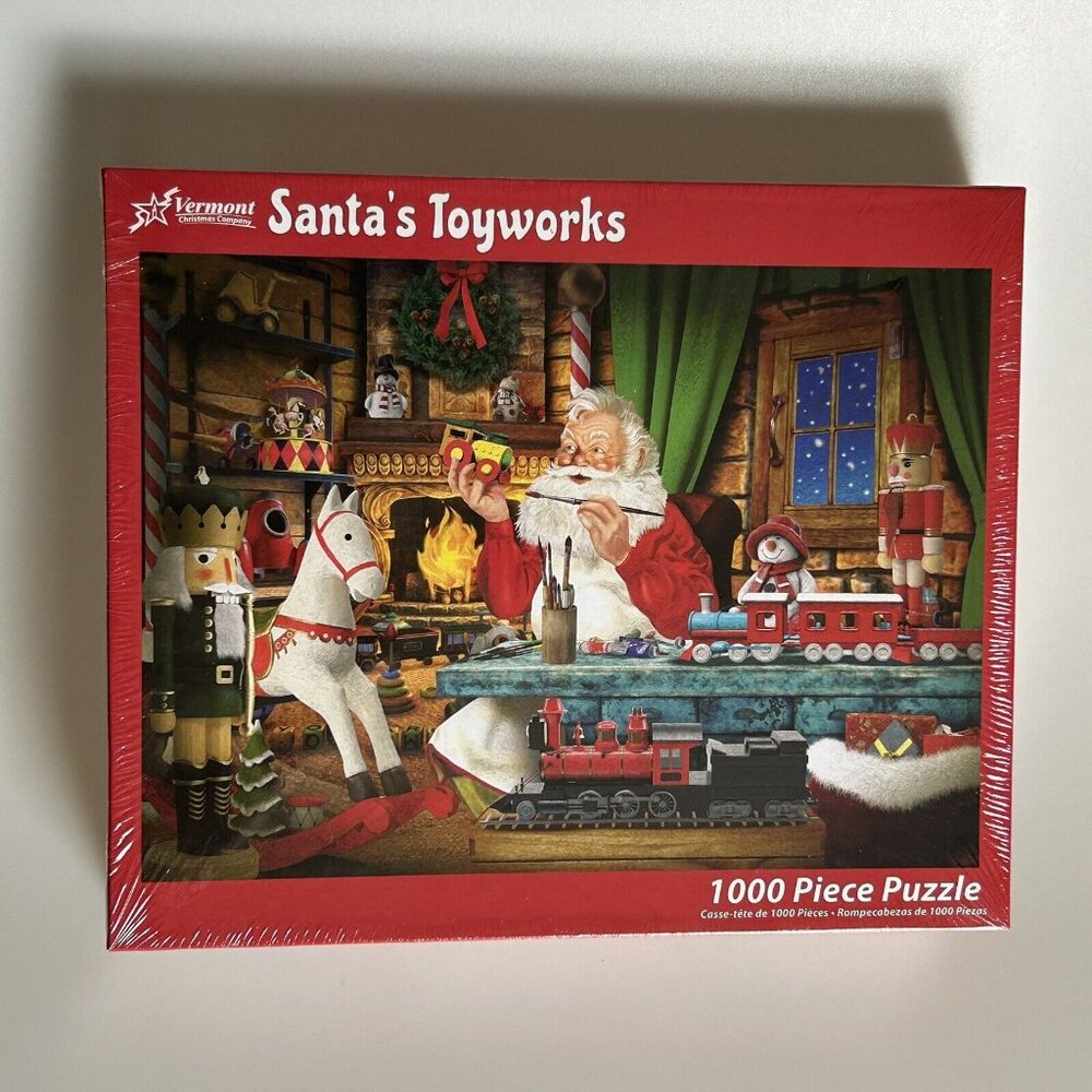 Vermont Christmas Company Santa's Toyworks 1000 Piece Jigsaw Puzzle -NEW, SEALED